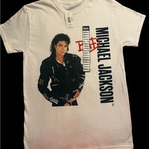 Spencer’s White Graphic Michael Jackson Short-Sleeve T-Shirt small